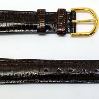 Genuine domed brown lizard watch strap 12mm