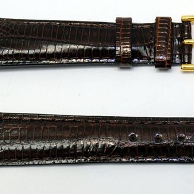 Cinturino per orologio in vera lucertola marrone bombato da 12 mm