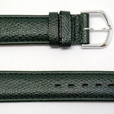 Cinturino per orologio in vera pelle di vacchetta verde scuro PALERMA modello bombato 12mm