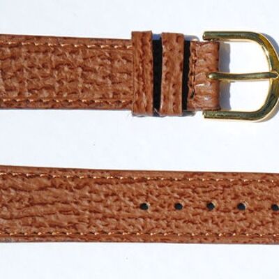 Genuine flat gold shark leather watch strap 18mm