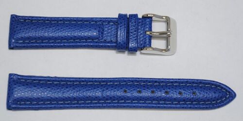 Bracelet montre cuir vachette véritable modèle aviateur PALERMA bleu 18mm