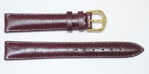 Bracelet montre cuir vachette véritable bombé lisse roma bordeaux 14mm