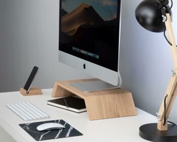 Wooden monitor stand - Oak 3
