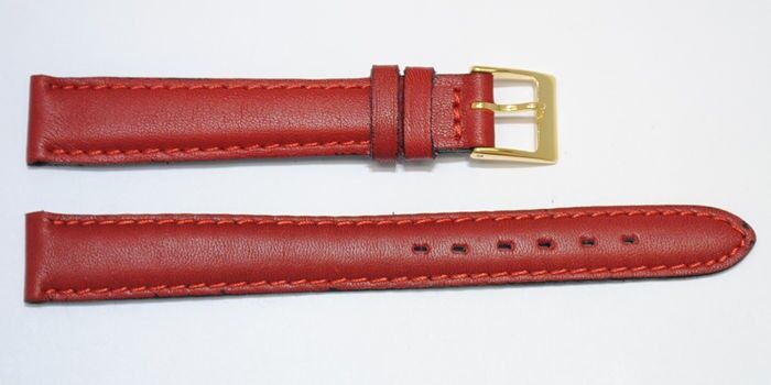 Buy wholesale Red roma smooth domed genuine cowhide leather watch