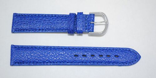 Bracelet montre cuir vachette véritable bombé modèle iris bleu 18mm