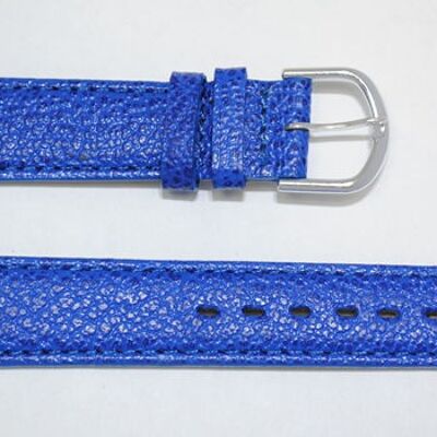 Cinturino per orologio in vera pelle di vacchetta rigonfio modello iris blu 18mm