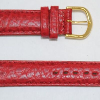 Genuine domed cowhide leather watch strap red DORA model 18mm