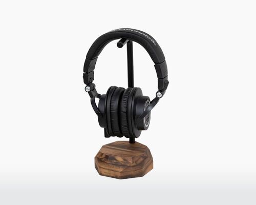 Support en bois pour Casque - Noyer