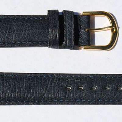 Genuine anthracite domed ostrich leather watch strap 18mm