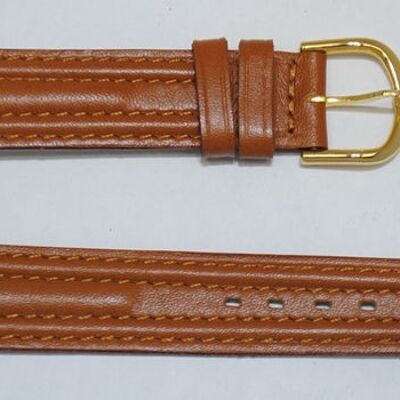 Bracelet montre cuir vachette véritable triple joncs roma gold 18mm