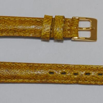 Yellow gold genuine maruca leather watch strap 12mm