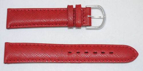 Bracelet montre cuir vachette véritable bombé modèle TORINO rouge 18mm