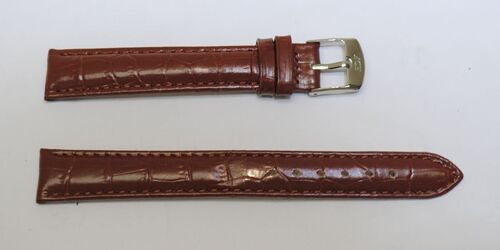 Bracelet montre cuir vachette véritable modèle bombé gr alligator congo marron 12mm extralong XL
