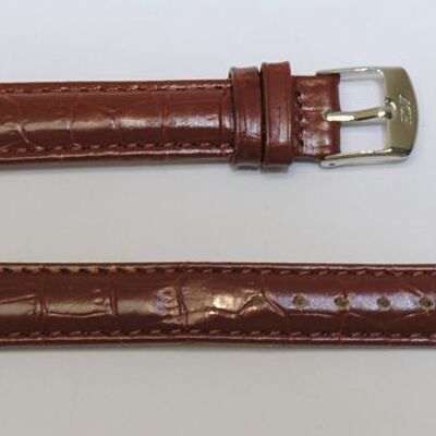 Genuine cowhide leather watch strap domed model gr congo brown alligator 12mm extra long XL