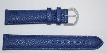 Bracelet montre cuir vachette véritable modèle bombé ETNA bleu 18mm