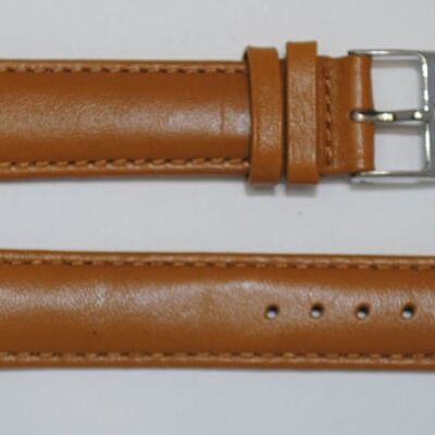 Bracelet montre cuir vachette véritable bombé lisse roma gold 20mm extra long XL