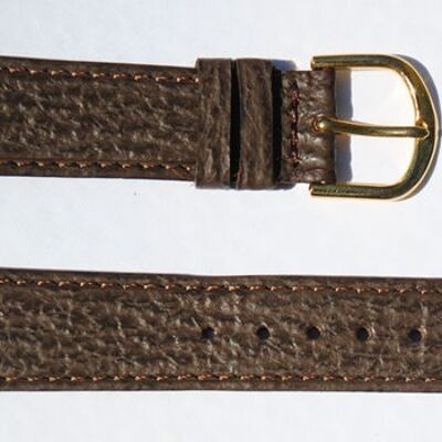 Genuine flat brown shark leather watch strap 18mm