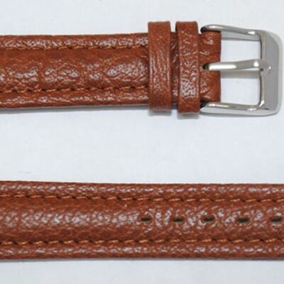 Genuine cowhide leather watch strap Pagan brown aviator model 18mm