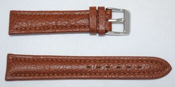 Bracelet montre cuir vachette véritable modèle aviateur Pagan marron 18mm