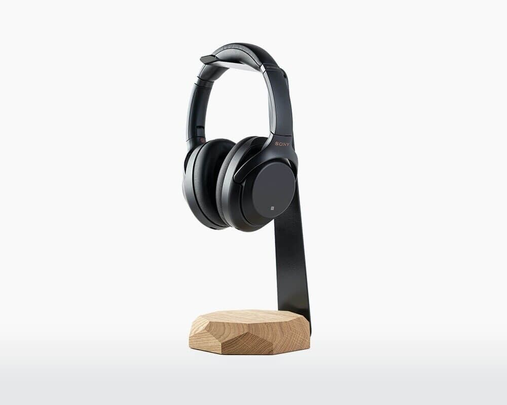 Supporto per cuffie e caricabatterie in legno 2 in 1 - Quercia