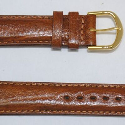Cinturino per orologio in vera pelle di vacchetta Bali oro grana 18mm