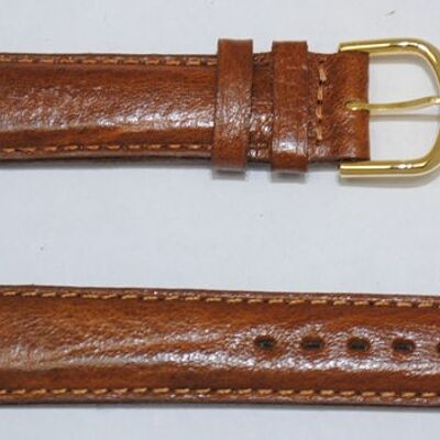 Cinturino per orologio in vera pelle di vacchetta Bali oro grana 18mm