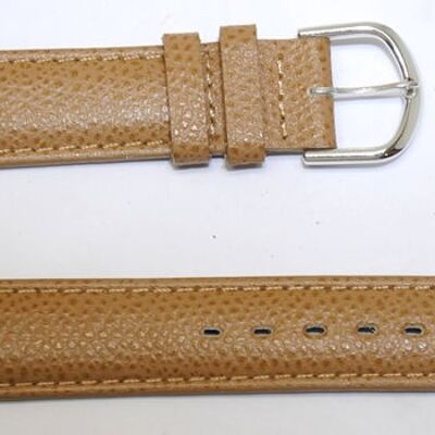Genuine domed cowhide leather watch strap, beige PALERMA model, width 12mm