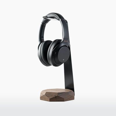 2 in 1 Wooden Headphone and Charger Holder - Walnut