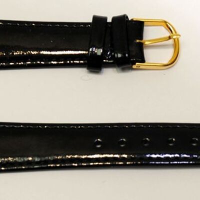 Bracelet montre cuir vachette véritable modèle bombé grain Venise marron 18mm.