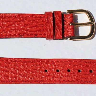 Echtes flaches rotes Haifisch-Lederarmband 18mm