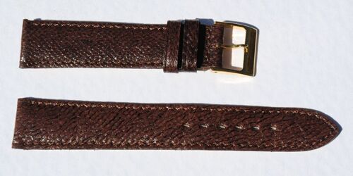 Bracelet montre cuir maruca véritable marron bombé 16mm