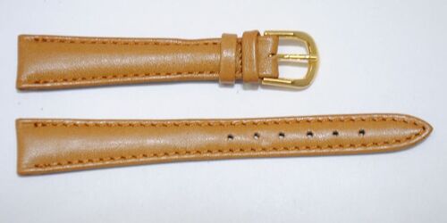 Bracelet montre cuir vachette véritable bombé lisse roma gold 14mm