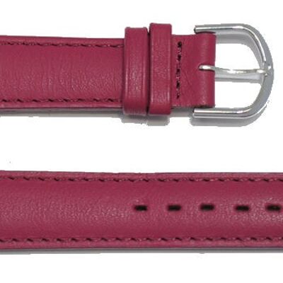 Genuine domed cowhide leather watch strap fuchsia roma model 18mm