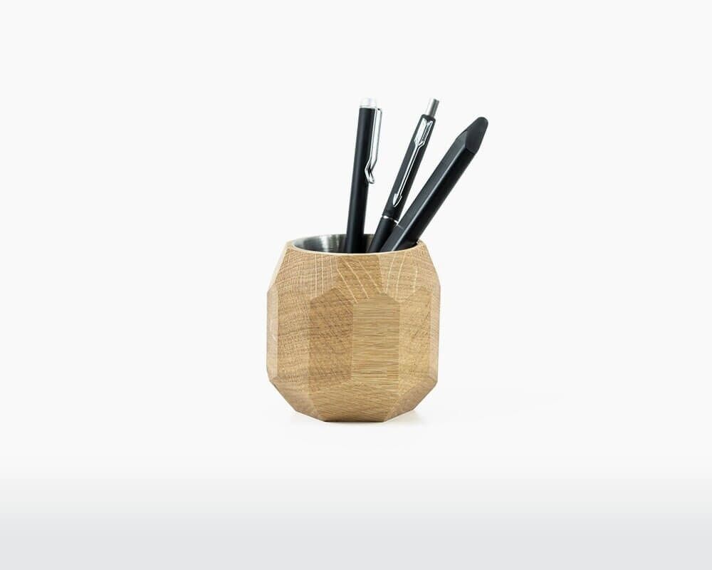 Portapenne geometrico - Rovere