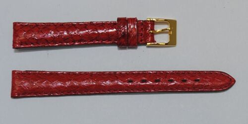 Bracelet montre cuir saumon véritable bordeaux rouille 12mm