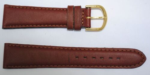 Bracelet montre cuir vachette véritable bombé roma marron antique 20mm