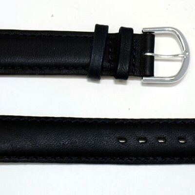 Genuine roma smooth domed cowhide leather watch strap navy blue 20mm extra long XL
