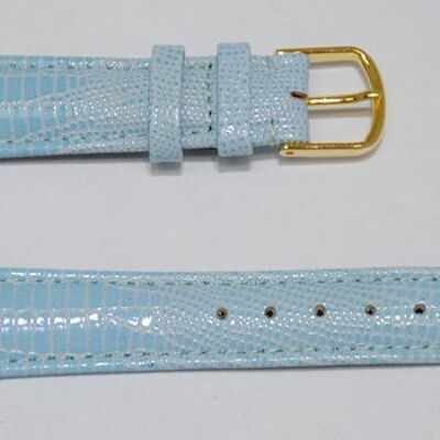 Sky blue Jakarta lizard grain domed genuine cowhide leather watch strap 18mm