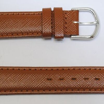 Cinturino per orologio in vera pelle di vacchetta bombata marrone, modello TORINO, larghezza 18mm