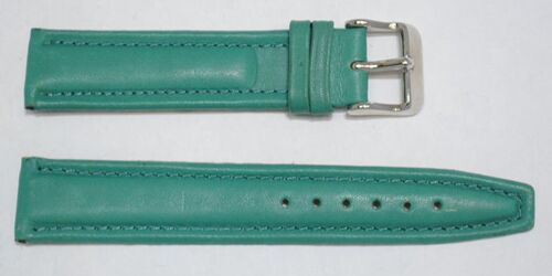 Bracelet montre cuir vachette véritable modèle aviateur roma vert 20mm