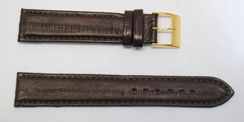 Bracelet montre anguille véritable bombé marron 12mm