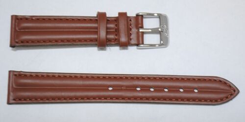 Bracelet montre cuir vachette véritable double joncs roma marron 20mm
