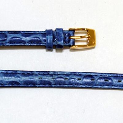 Cinturino per orologio in vera pelle di vacchetta rigonfio florida blu coccodrillo grano 10 mm