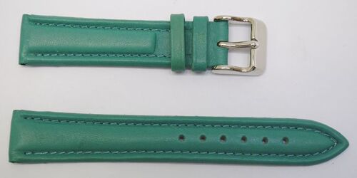 Bracelet montre cuir vachette véritable modèle aviateur roma vert 18mm