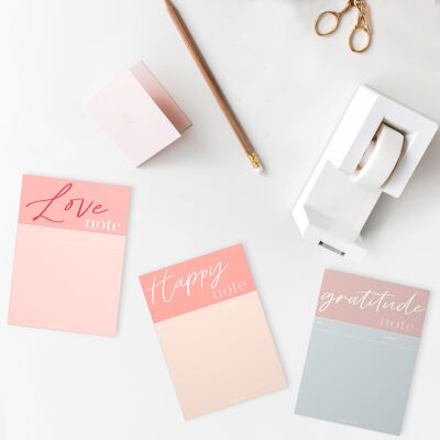 Liebe, Dankbarkeit & Happy Notepad Set