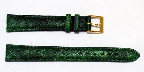 Bracelet montre cuir maruca véritable bombé vert 14mm