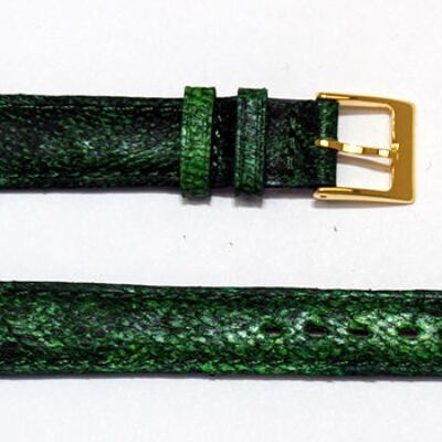 Grünes, gewölbtes Uhrenarmband aus echtem Maruca-Leder, 14 mm