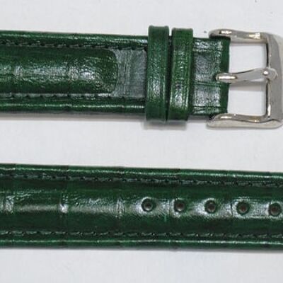 Bracelet montre cuir vachette véritable modèle aviateur gr alligator congo vert 20mm