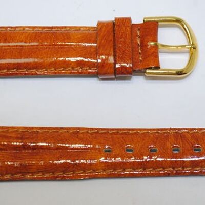 Genuine cowhide leather watch strap domed model double florence gold 18mm