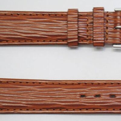 Cinturino per orologio in vera pelle di vacchetta bombata marrone modello grana Venezia 18mm